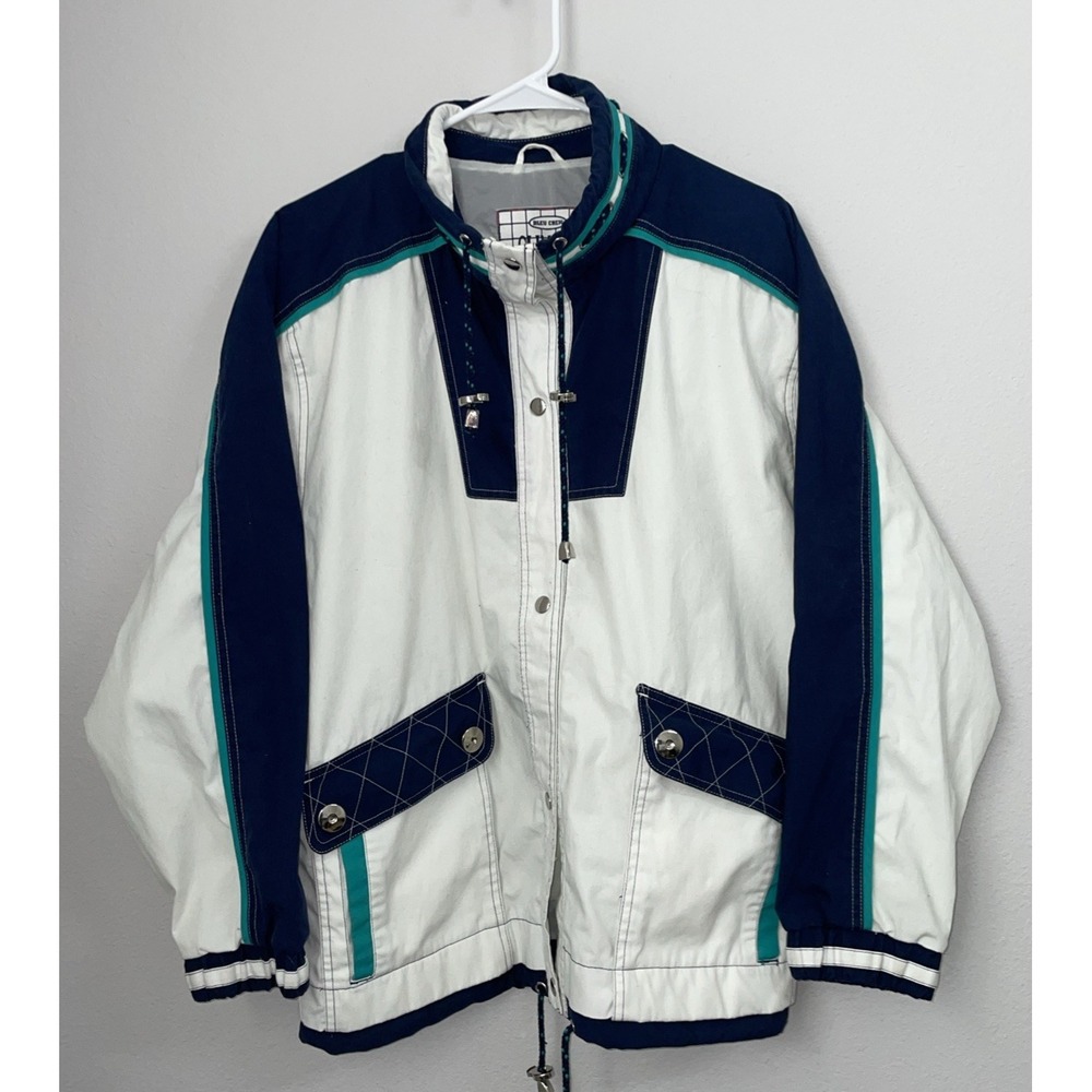 Vintage Bleu Crew Climate Zone Blue Green‎ Hooded Jacket Size L